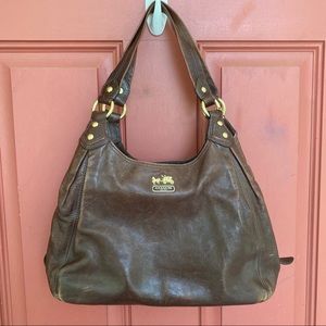 Coach gorgeous worn leather shoulder bag
